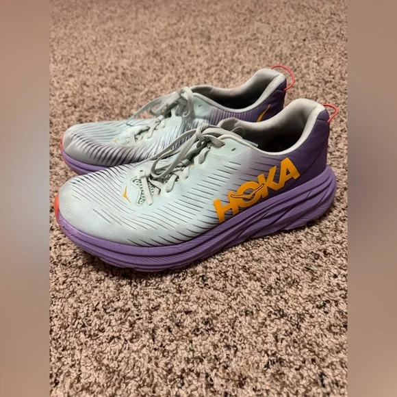 Hoka Sneakers in Light blue and Purple with Orange Logo size 11B - Picture 1 of 8